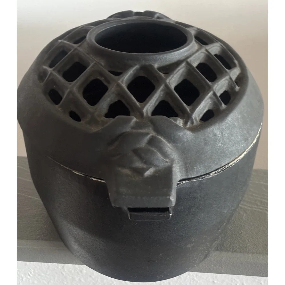 John Wright Cast Iron Steamer Humidifier Wood Stove Black Oval 2 Piece